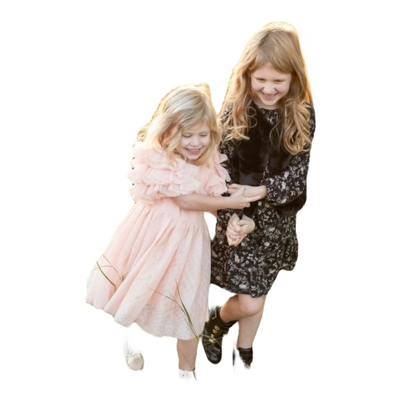 Elegant Peach Ruffle Dress - Picture 1 of 5